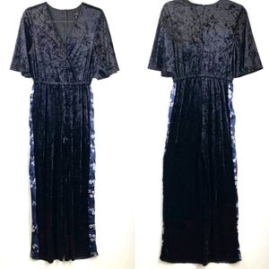 Disney Princess Black Crushed Velvet Mulan Wrap Jumpsuit XL